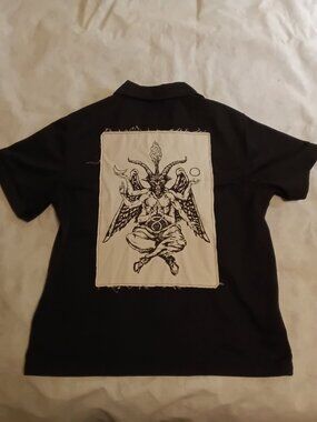 Welcome Skateboards Shirt Mens Medium Black Bapholit Zip Work Goth Grunge